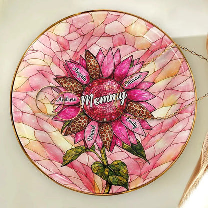 Personalized Sunflower Ceramic Ring Trinket Jewelry Dish
