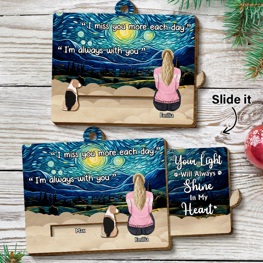 My Hardest Goodbye - Personalized Wooden Slider Ornament for Pet Memorial Keepsake