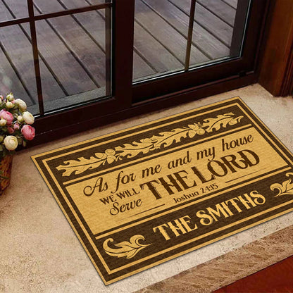 Personalized As For Me And My House Faith Doormat
