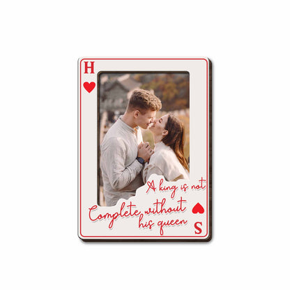 "A King Is Not Complete Without His Queen" Personalized Car Visor Clip - Anniversary Gift for Boyfriend Girlfriend