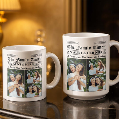"An Aunt & Her Niece Bond" Personalized Photo Mug - Custom Keepsake Gift for Niece