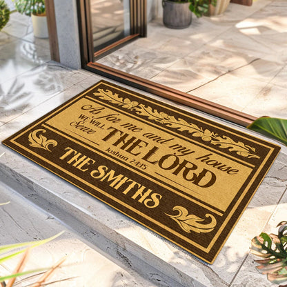 Personalized As For Me And My House Faith Doormat