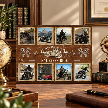 Personalized Eat Sleep Ride Motorcycle Canvas Poster