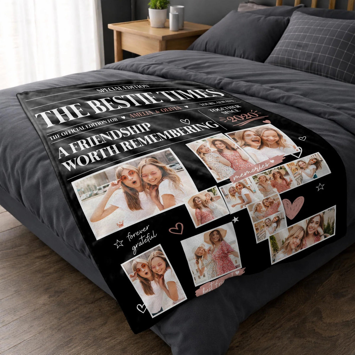 Personalized Bestie Times A Friendship Worth Remembering Photo Blanket