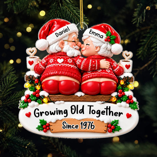 Growing Old Together Personalized Acrylic Ornament for Couples - Funny Christmas Keepsake Gift