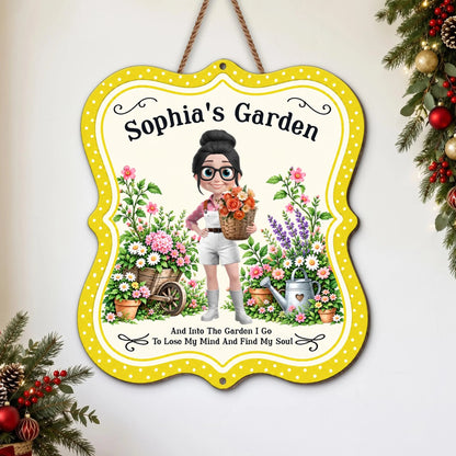 Personalized Into The Garden I Go Custom Garden Wooden Sign