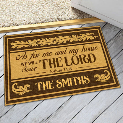 Personalized As For Me And My House Faith Doormat
