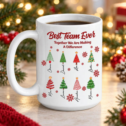 "Best Team Ever" Personalized Coworker Mug - Custom Christmas Team Gift for Boss & Workmates