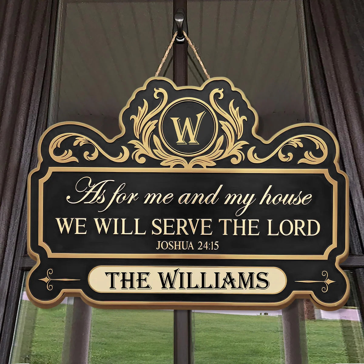 Personalized We Will Serve The Lord Wood Sign