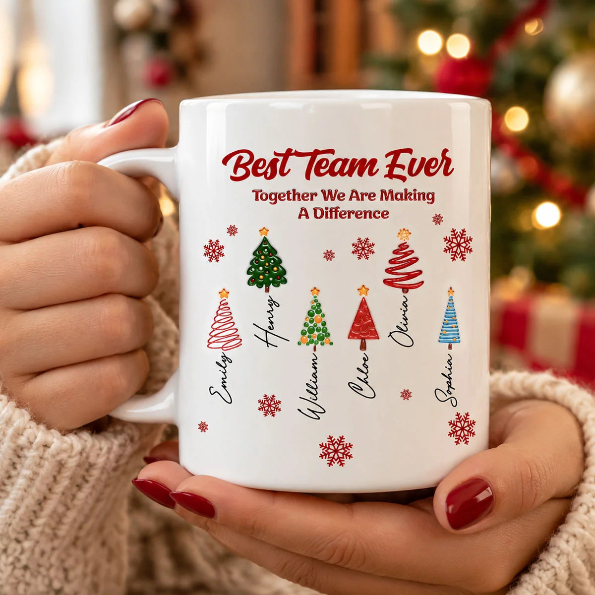 "Best Team Ever" Personalized Coworker Mug - Custom Christmas Team Gift for Boss & Workmates
