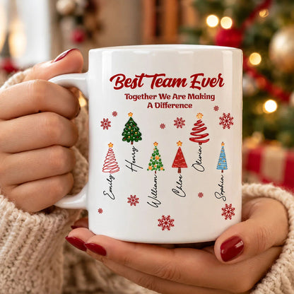 "Best Team Ever" Personalized Coworker Mug - Custom Christmas Team Gift for Boss & Workmates