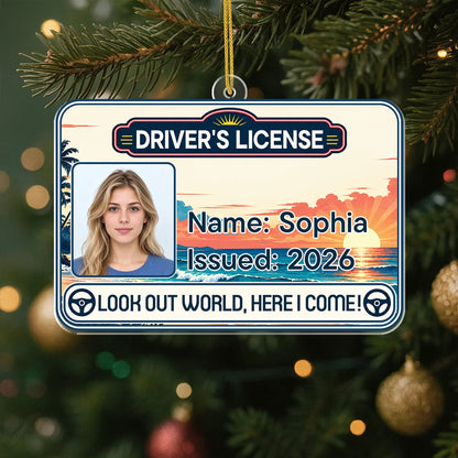 Personalized Look Out World New Driver Acrylic Ornament