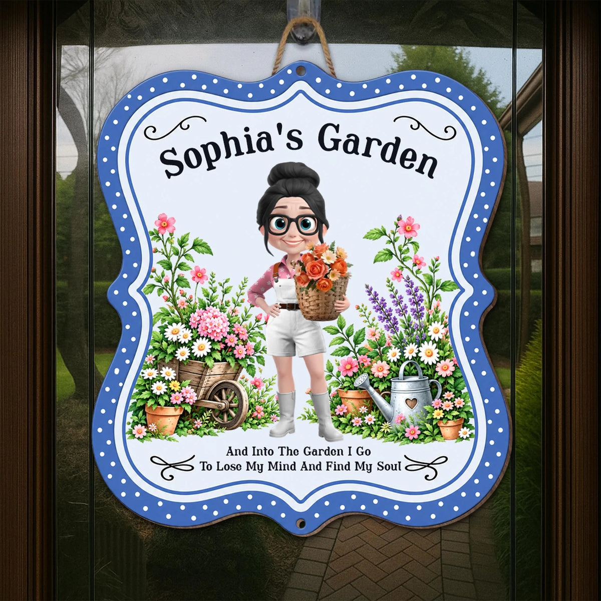 Personalized Into The Garden I Go Custom Garden Wooden Sign