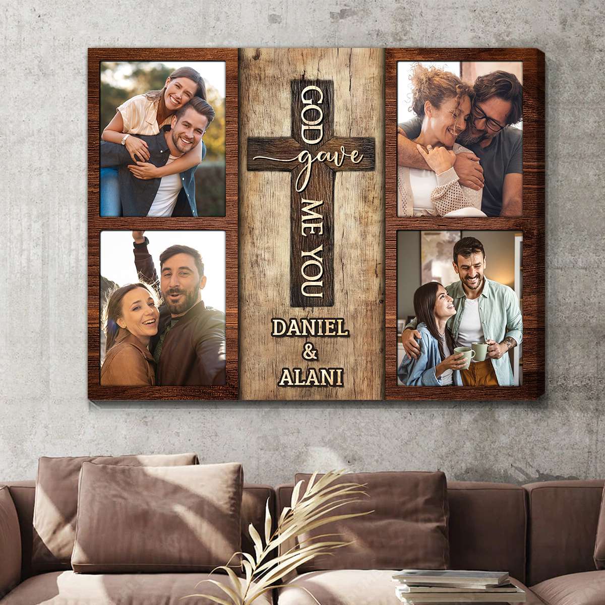 Personalized God Gave Me You Photo Collage Canvas & Poster