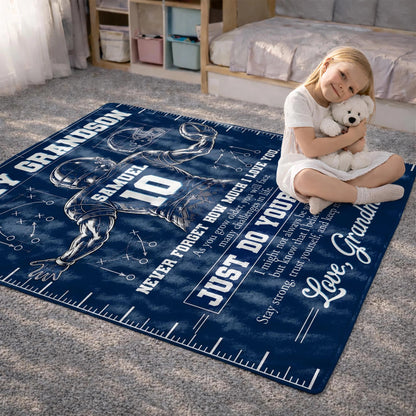 Custom Football Blanket From Grandma For Grandson