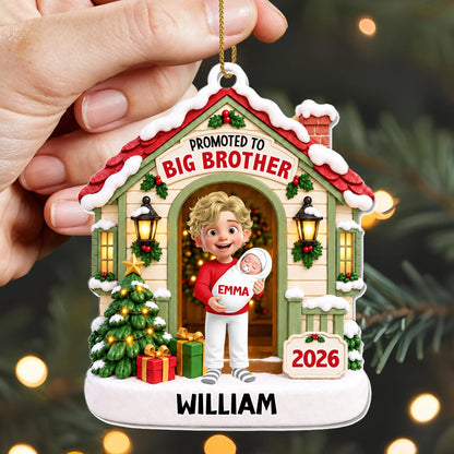 Personalized Promoted to Big Brother Acrylic Christmas Ornament