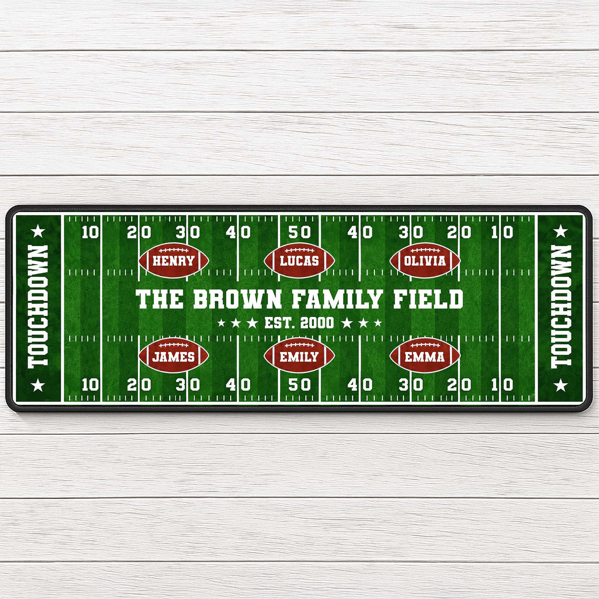 Personalized Family Field Touchdown Runner Rug