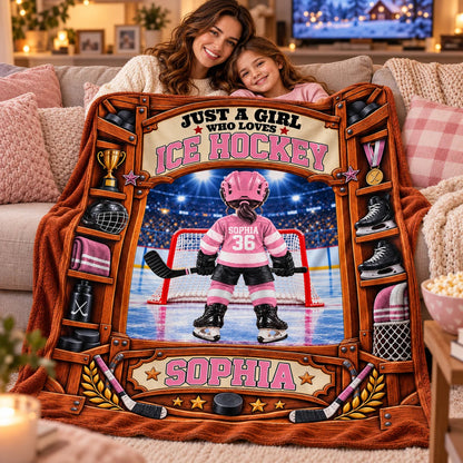 Custom Ice Hockey Blanket For Kids And Youth