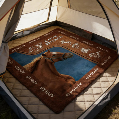 Personalized Love Horse Equestrian Photo Custom Fleece Blanket