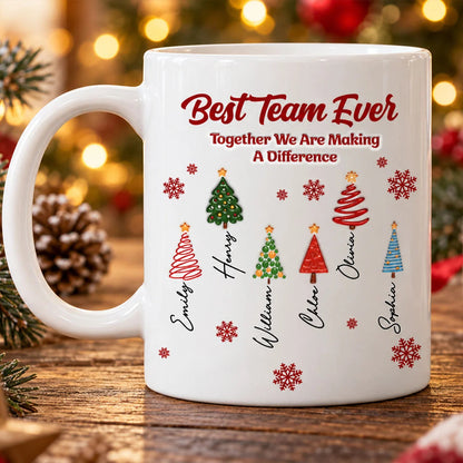 "Best Team Ever" Personalized Coworker Mug - Custom Christmas Team Gift for Boss & Workmates