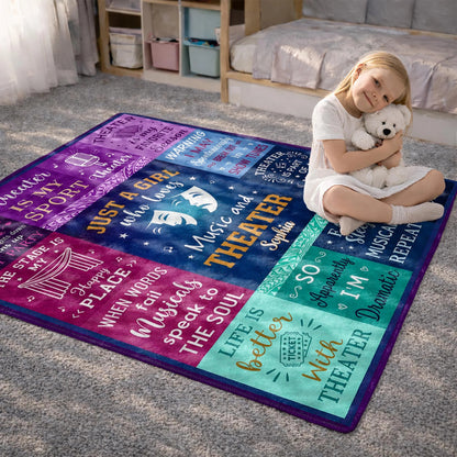 Personalized Just a Girl Who Loves Music and Theater Blanket