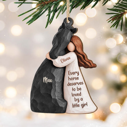 Personalized Just A Girl Who Loves Horses Daughter Wooden Ornament