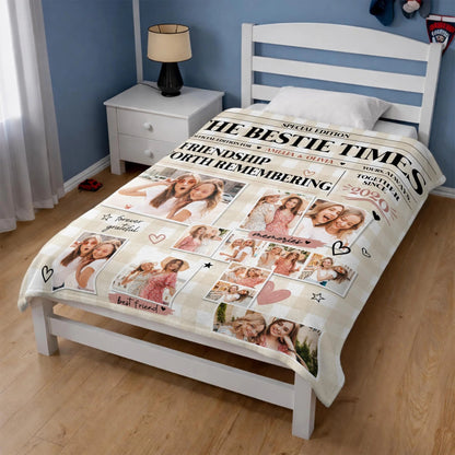 Personalized Bestie Times A Friendship Worth Remembering Photo Blanket