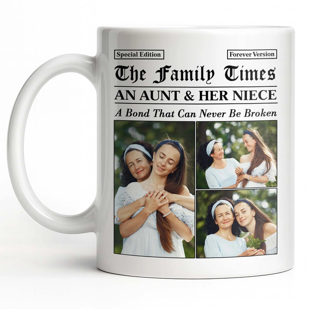 "An Aunt & Her Niece Bond" Personalized Photo Mug - Custom Keepsake Gift for Niece