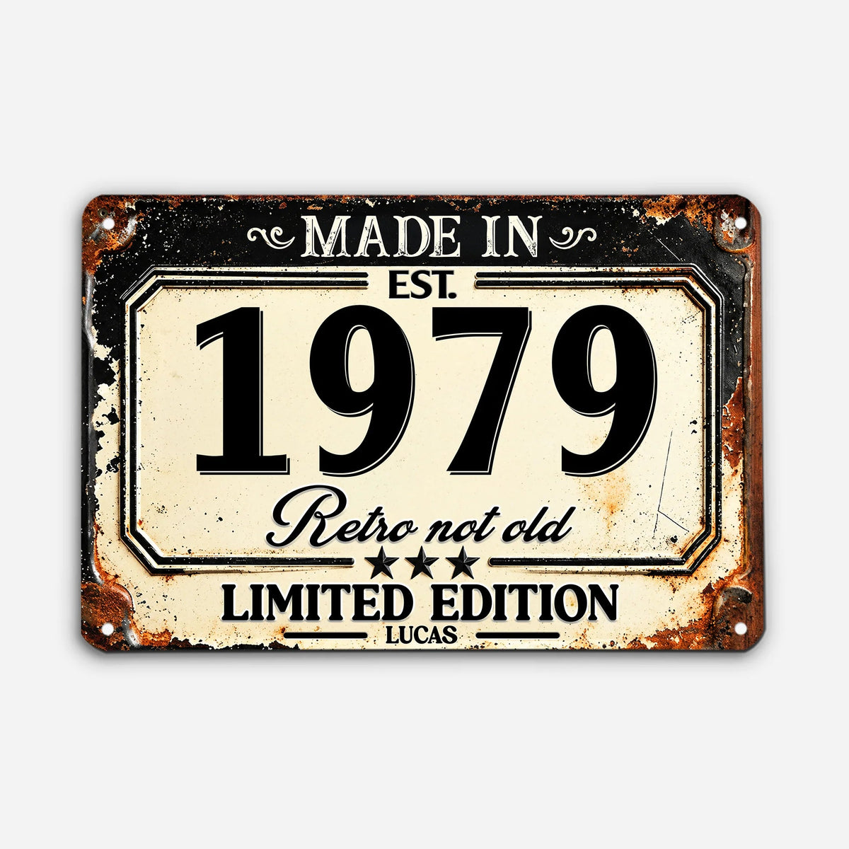 Retro Not Old Personalized Metal Sign - Custom Birthday Year Vintage Tin Plaque Gift for Men Women