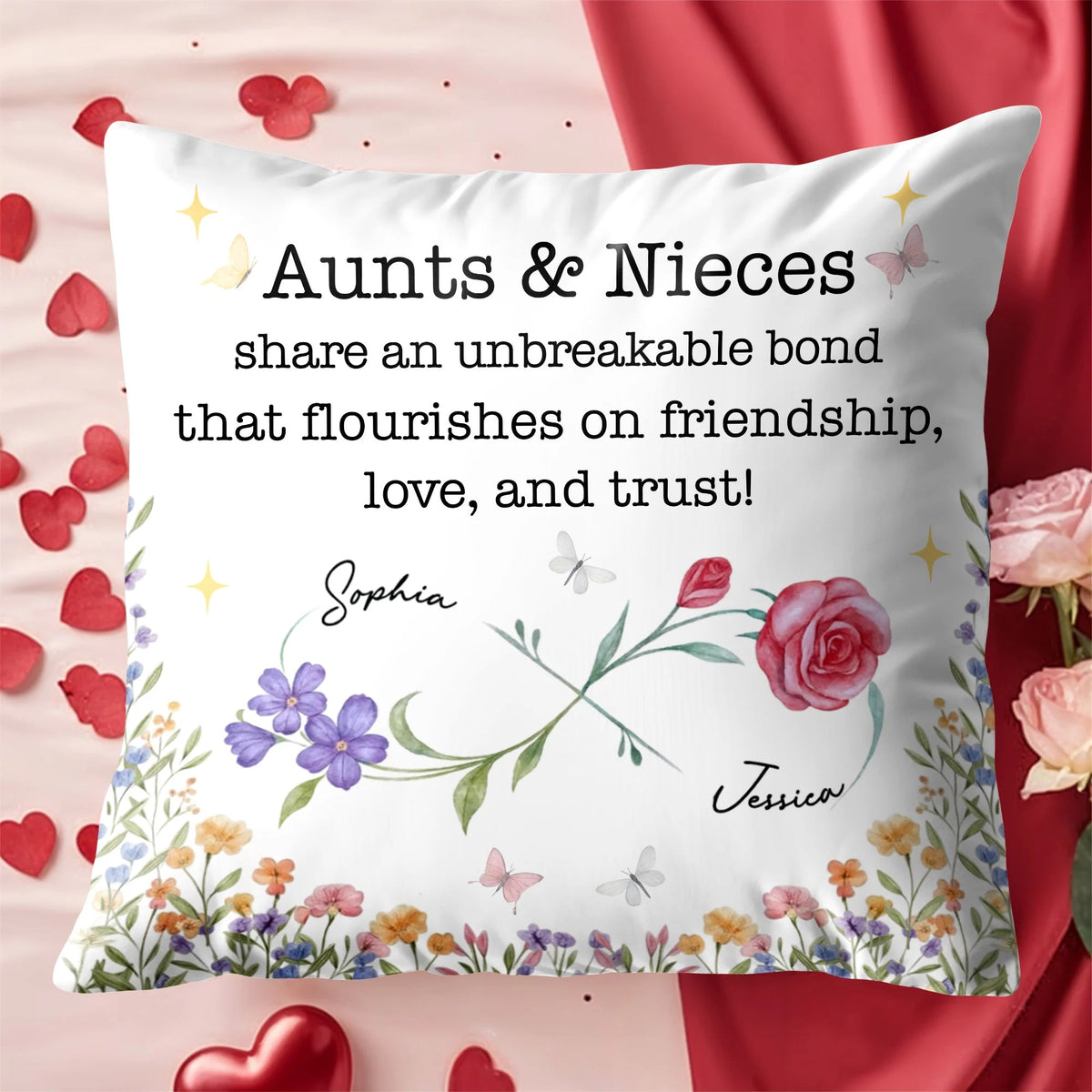 Aunts & Nieces Share An Unbreakable Bond - Personalized Pillow Gift for Niece