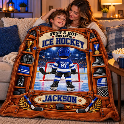 Custom Ice Hockey Blanket For Kids And Youth