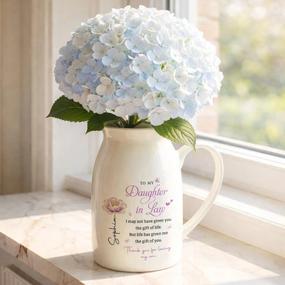 Personalized Daughter In Law Birth Flower Ceramic Vase