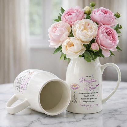 Personalized Daughter In Law Birth Flower Ceramic Vase