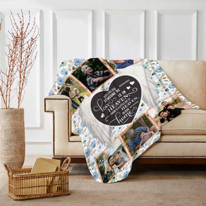 Personalized Someone In Heaven Memorial Quote Cozy Fleece Blanket