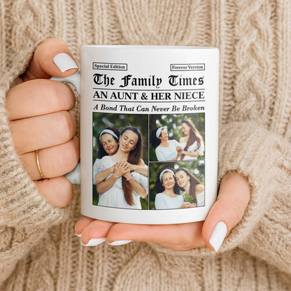 "An Aunt & Her Niece Bond" Personalized Photo Mug - Custom Keepsake Gift for Niece
