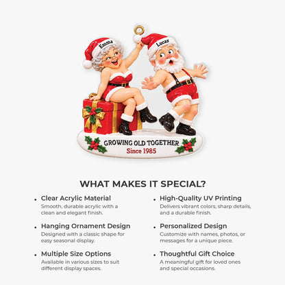 Growing Old Together Personalized Acrylic Ornament for Couples - Custom Funny Christmas Keepsake Gift