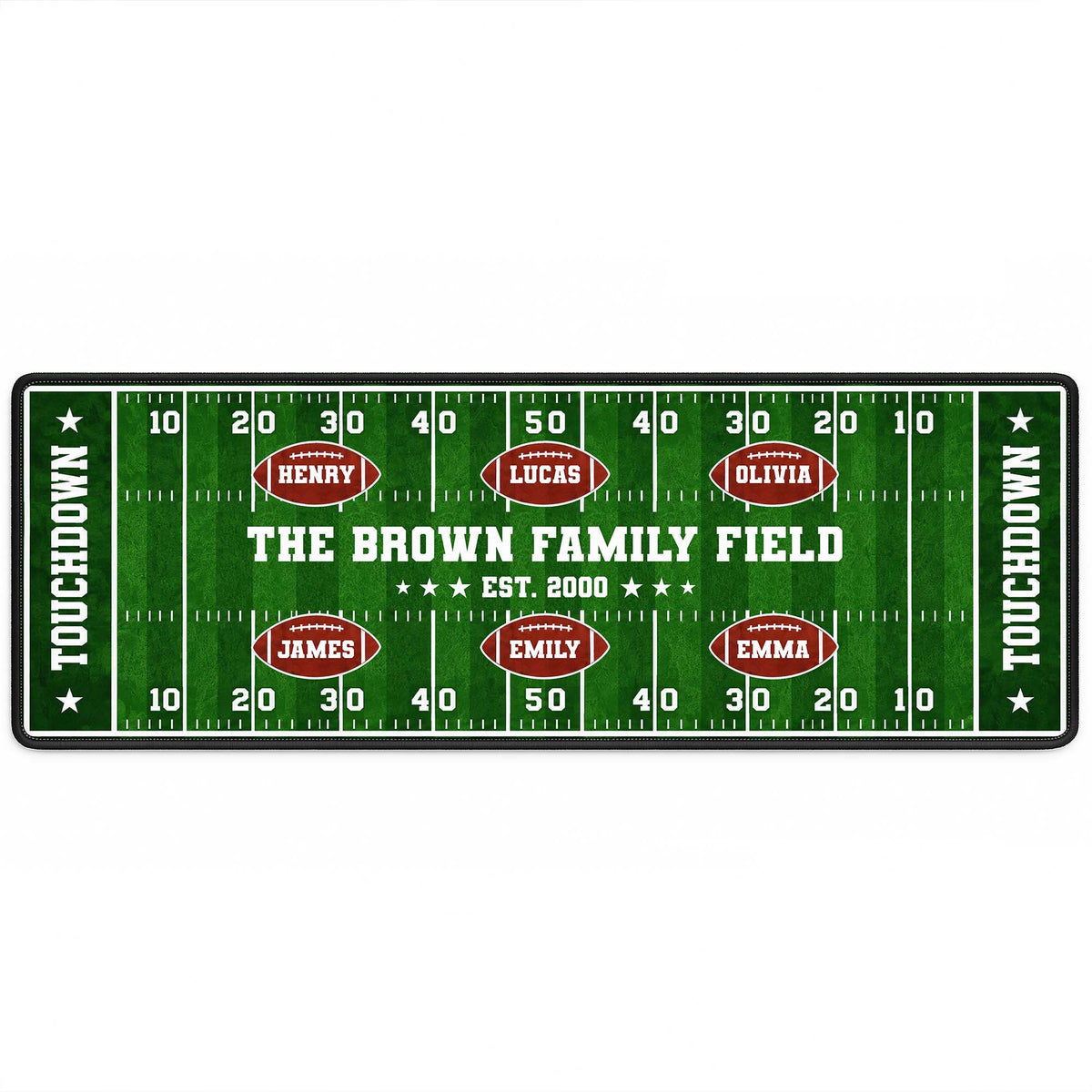 Personalized Family Field Touchdown Runner Rug