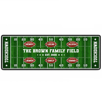 Personalized Family Field Touchdown Runner Rug