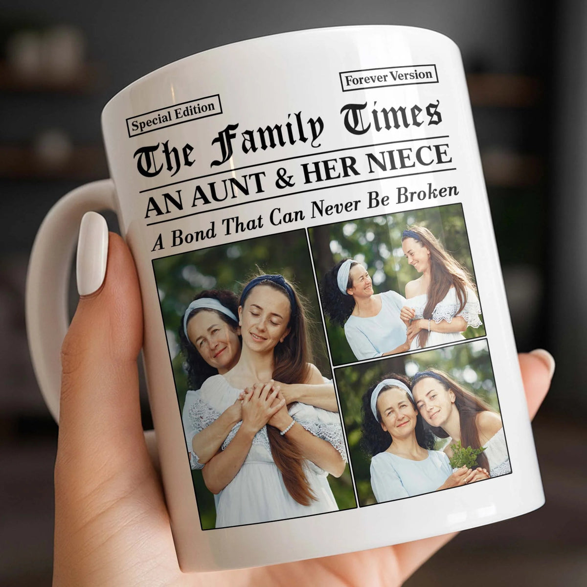 "An Aunt & Her Niece Bond" Personalized Photo Mug - Custom Keepsake Gift for Niece