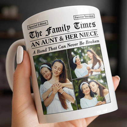 "An Aunt & Her Niece Bond" Personalized Photo Mug - Custom Keepsake Gift for Niece