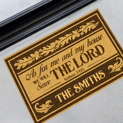 Personalized As For Me And My House Faith Doormat