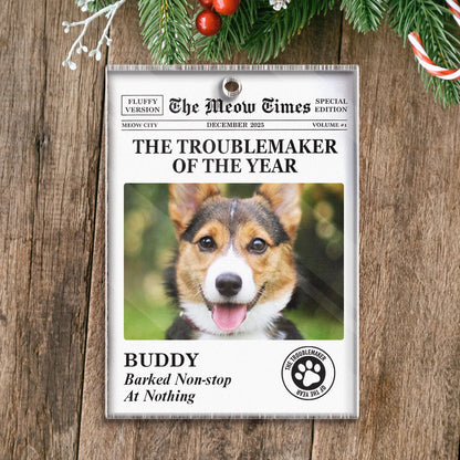 Personalized Troublemaker of the Year Acrylic Ornament