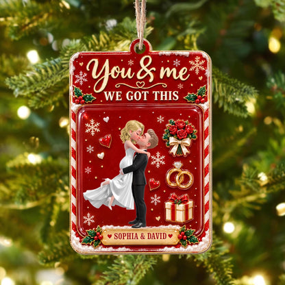 Personalized You And Me We Got This Couple Wooden Ornament