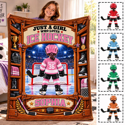 Custom Ice Hockey Blanket For Kids And Youth