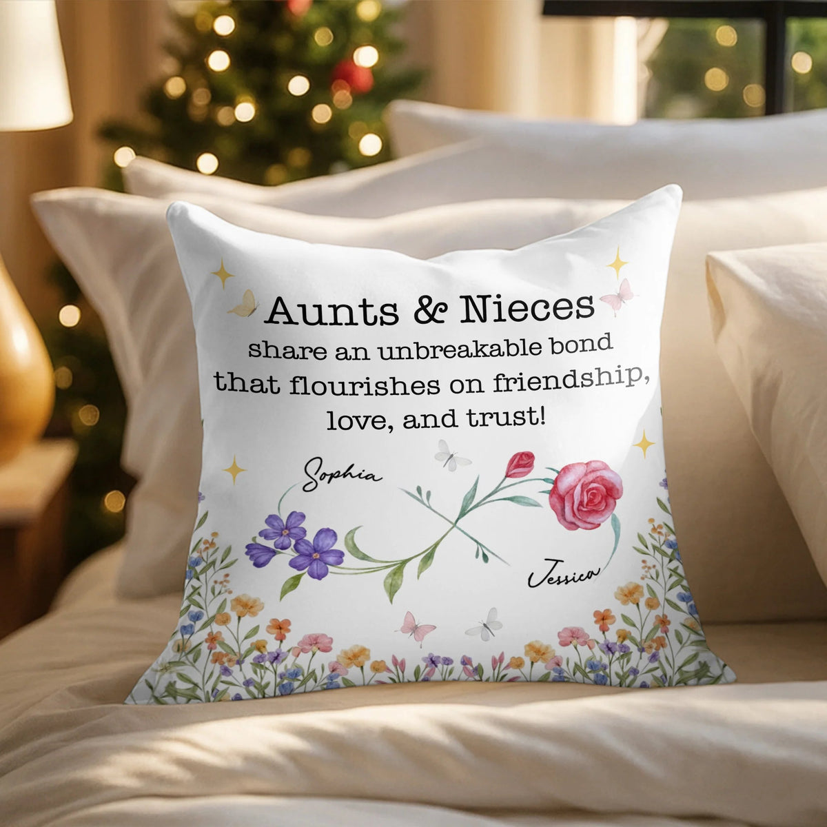 Aunts & Nieces Share An Unbreakable Bond - Personalized Pillow Gift for Niece