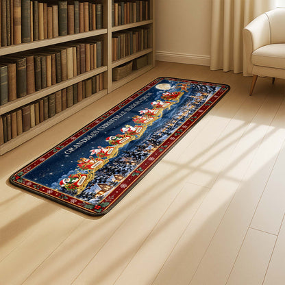 Personalized Grandma Christmas Sleigh Crew Runner Rug