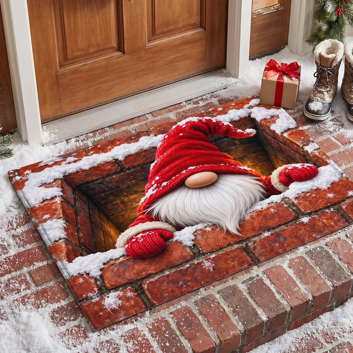 Gnome For The Holidays Christmas Doormat - Personalized Entryway Rug for Family