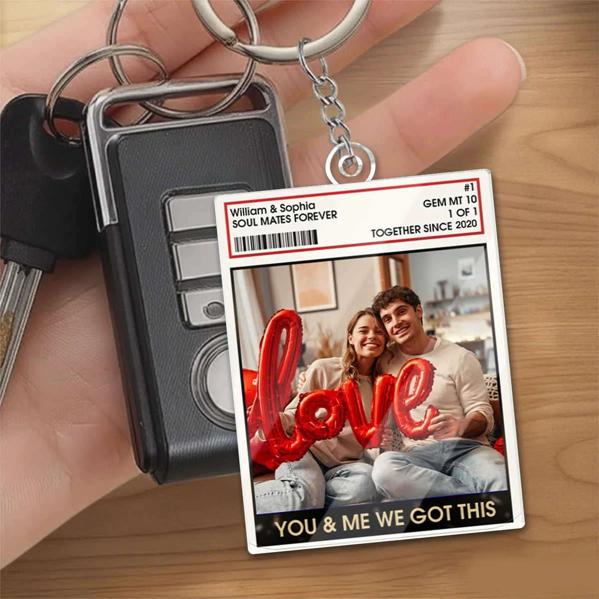 Personalized Couple Photo You And Me Acrylic Keychain