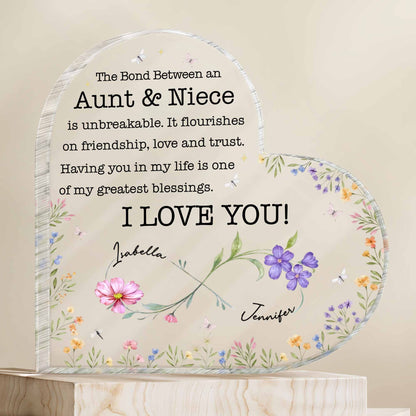 Personalized Aunt And Niece Floral Bond Keepsake Acrylic Plaque