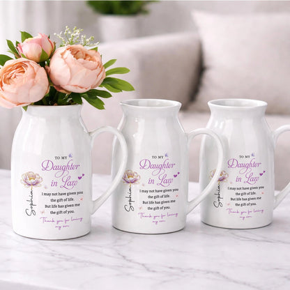 Personalized Daughter In Law Birth Flower Ceramic Vase